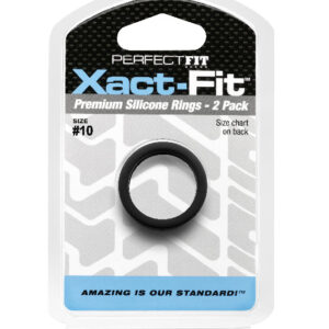 Perfect Fit Xact-Fit #10 1in Silicone Erection Ring 2-Pack
