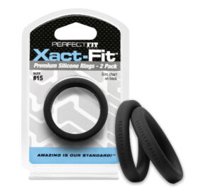 Perfect Fit Xact-Fit #15 1.5in Silicone Cock Ring Duo Pack