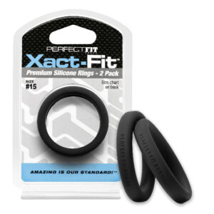 Perfect Fit Xact-Fit #15 1.5in Silicone Cock Ring Duo Pack