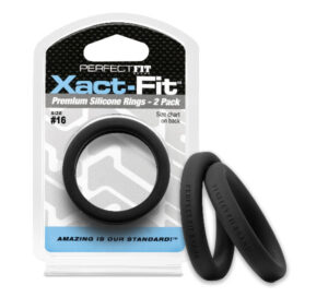 Perfect Fit Xact-Fit #16 1.6in Silicone Cock Ring 2-Pack