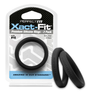 Perfect Fit Xact-Fit #16 1.6in Silicone Cock Ring 2-Pack