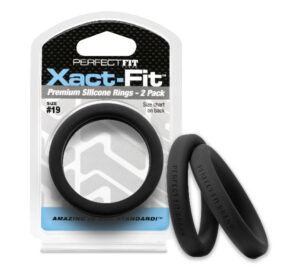 Perfect Fit Xact-Fit #19 1.9in Silicone Cock Ring 2-Pack