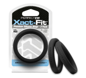 Perfect Fit Xact-Fit #20 2in Silicone Erection Ring 2-Pack