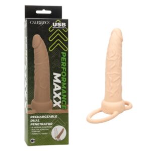 Performance Maxx Rechargeable Dual Penetrator - Ivory Cock Ring