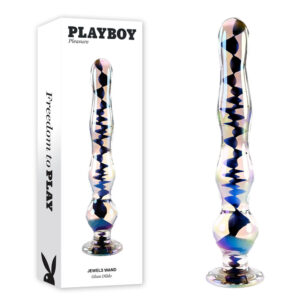 Playboy Pleasure Jewels Wand - Clear Glass 20.3 cm Dildo