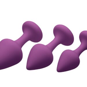 Purple Pleasures 3 Piece Silicone Anal Plugs