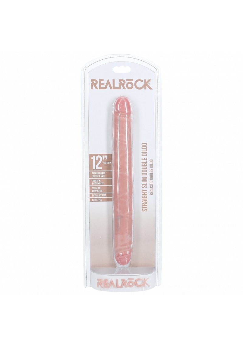RealRock 12" Slim Double Ended Dong - Flexible Body-Safe TPE