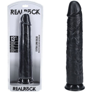 REALROCK 33cm Extra Long Dildo - Black - Black 33 cm (13'') Extra Long Dong