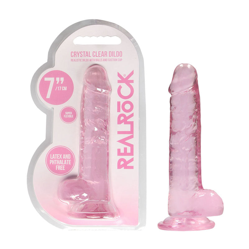 RealRock 7'' Realistic Dildo With Balls, Pink