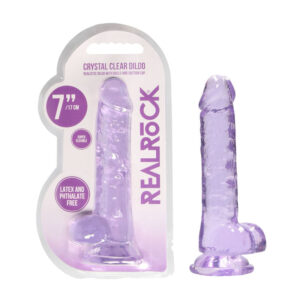 RealRock 7'' Realistic Dildo With Balls, Purple