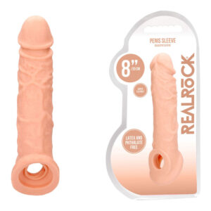 RealRock 8-Inch Realistic Penis Extender Sleeve - Flesh