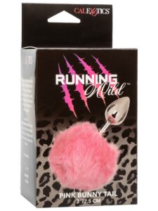 Running Wild Bunny Tail Pink, Metal Anal Plug with Faux Fur