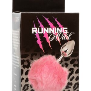 Running Wild Bunny Tail Pink, Metal Anal Plug with Faux Fur