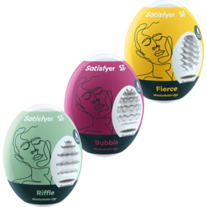 Satisfyer Masturbator Eggs Set Of 3 Riffle Bubble Fierce