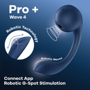 Satisfyer Pro+ Wave 4 Blue Rechargeable App-Controlled Vibrator