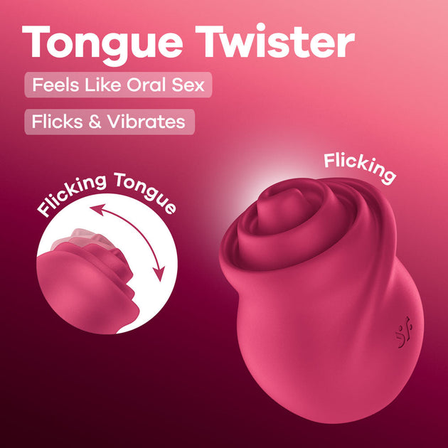 Satisfyer Tongue Twister - Pink USB Rechargeable Stimulator