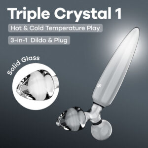 Satisfyer Triple Crystal 1 - Clear - Clear Glass 3-in-1 Butt Plug Satisfyer Triple Crystal 1 - Clear - Clear Glass 3-in-1 Butt Plug