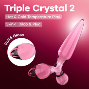 Satisfyer Triple Crystal 2 - Pink - Pink Glass 3-in-1 Butt Plug Satisfyer Triple Crystal 2 - Pink - Pink Glass 3-in-1 Butt Plug