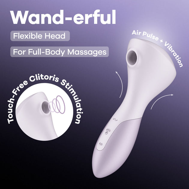 Satisfyer Wand-erful - Violet 15.8 cm USB Rechargeable Air Pulse Massage Wand