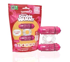 Screaming O 4T Double Wammy - Strawberry Cock Ring