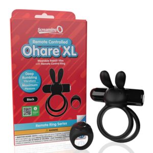 Screaming O Remote Controlled Ohare XL Vibrating Ring - Black
