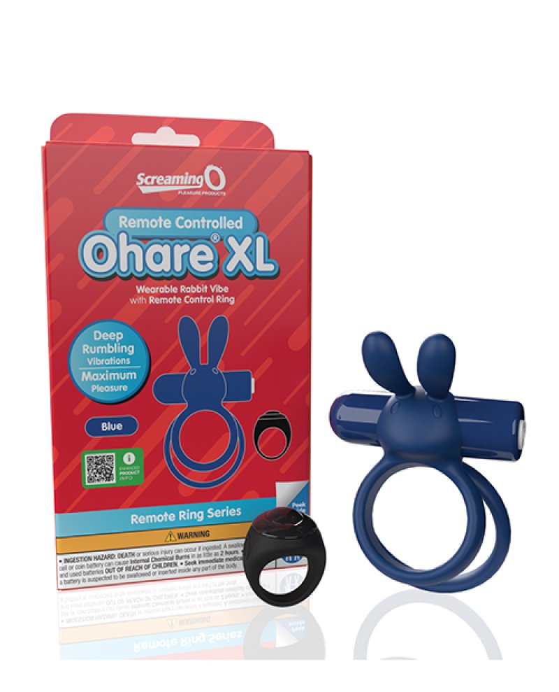 Screaming O Remote Controlled Ohare XL Vibrating Ring - Blue
