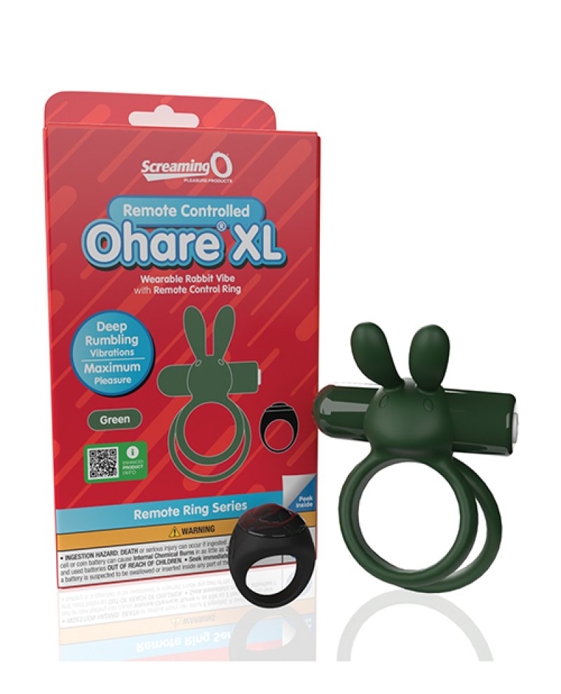Screaming O Remote Controlled Ohare XL Vibrating Ring - Green