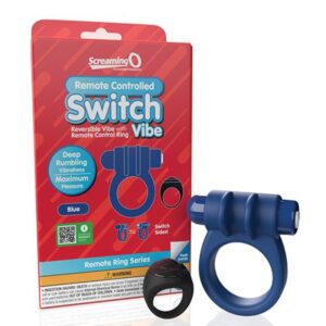 Screaming O Remote Controlled Switch Vibrating Ring - Blue