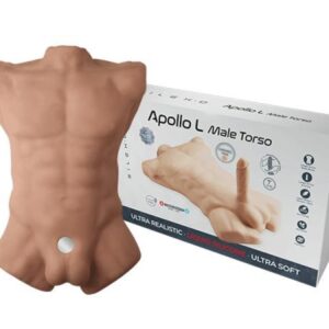 Silexd Apollo L Liquid Silicone Torso + 7" Dildo Caramel Masturbator
