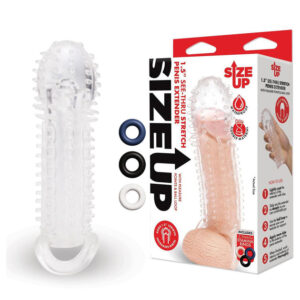 Size Up 1.5 Inch See-Thru Stretch Penis Extender Sleeve - Clear