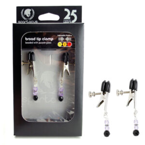 Spartacus Adjustable Broad Tip Beaded Nipple Clamps - Purple