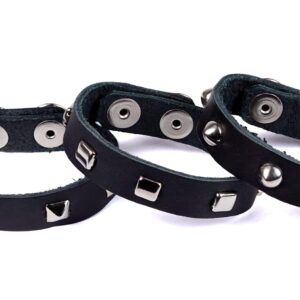 Spartacus Studded Leather Cockring with Square Studs