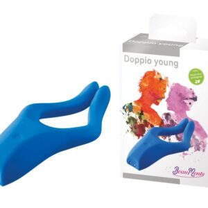 St Rubber BeauMents Doppio Young Blue Cock Ring