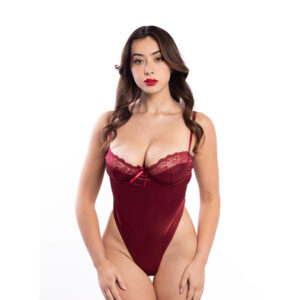 Stretch Satin & Mesh Underwire Teddy