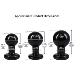 The Classic Round Butt Plug - 3 piece set Black