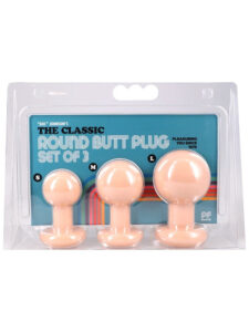 The Classic Round Butt Plug - 3 piece set Cream