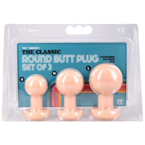 The Classic Round Butt Plug - 3 piece set Cream