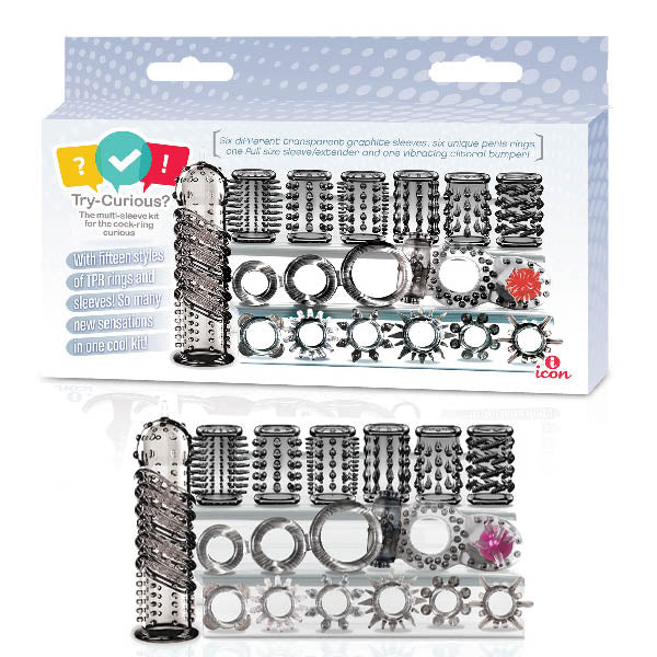 Try-Curious Cock Ring & Textured Sleeve Set - Beginner Couples Kit