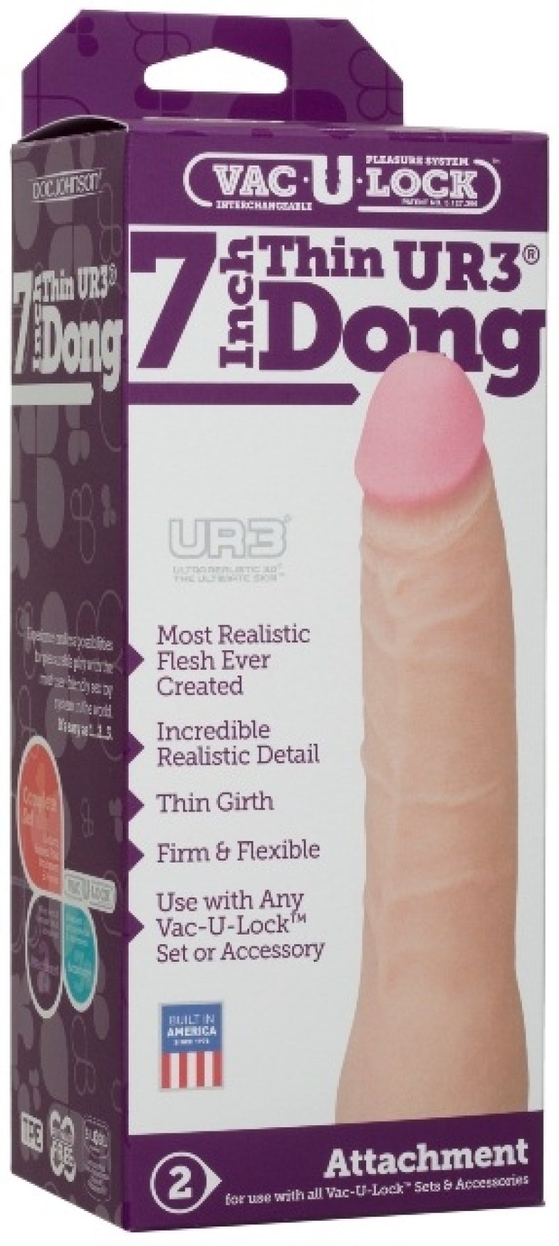Vac-U-Lock Attachment -Thin Ur3 Dong White 7"