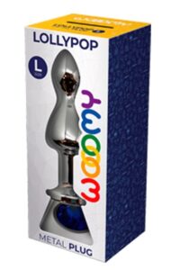 Wooomy Lollypop Double Ball Metal Plug Blue L Wooomy Lollypop Double Ball Metal Plug Blue L