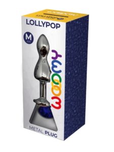 Wooomy Lollypop Double Ball Metal Plug Blue M Wooomy Lollypop Double Ball Metal Plug Blue M