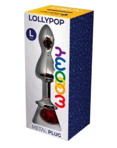 Wooomy Lollypop Double Ball Metal Plug Red L Wooomy Lollypop Double Ball Metal Plug Red L